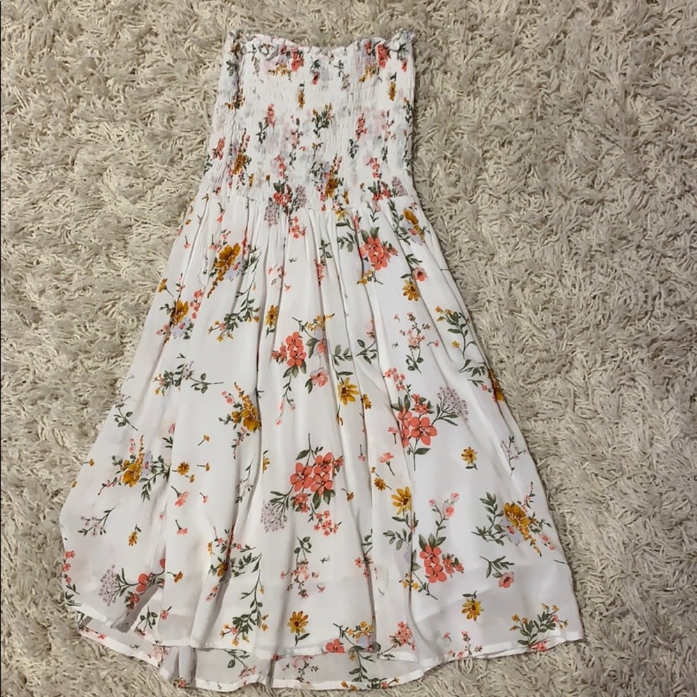 Tube clinch top mini dress floral